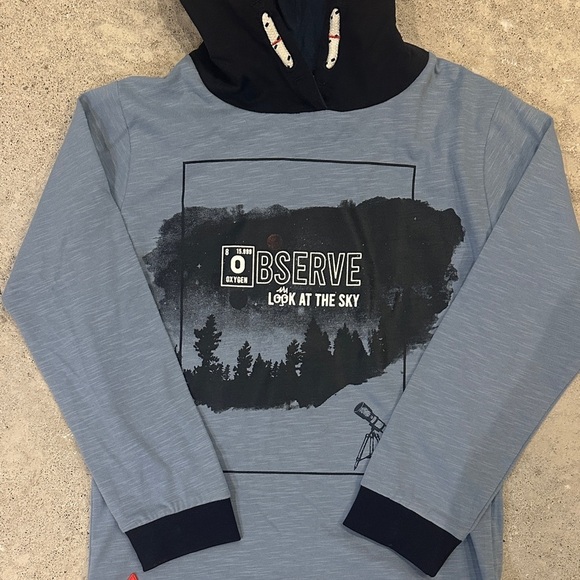 Kids Blue and Black Hoodie 100% cotton - Picture 3 of 6